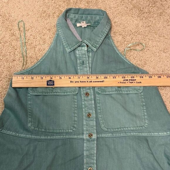 Pilcro Anthropologie sleeveless halter swing midi dress green size XS petite NEW - Picture 9 of 12